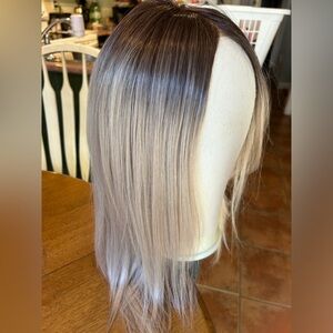 Good used condition blonde rooted cove heat friendly synthetic wig Lacefront